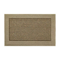 Solid Colored Bordered Non-Slip Washable Entrance Carpet