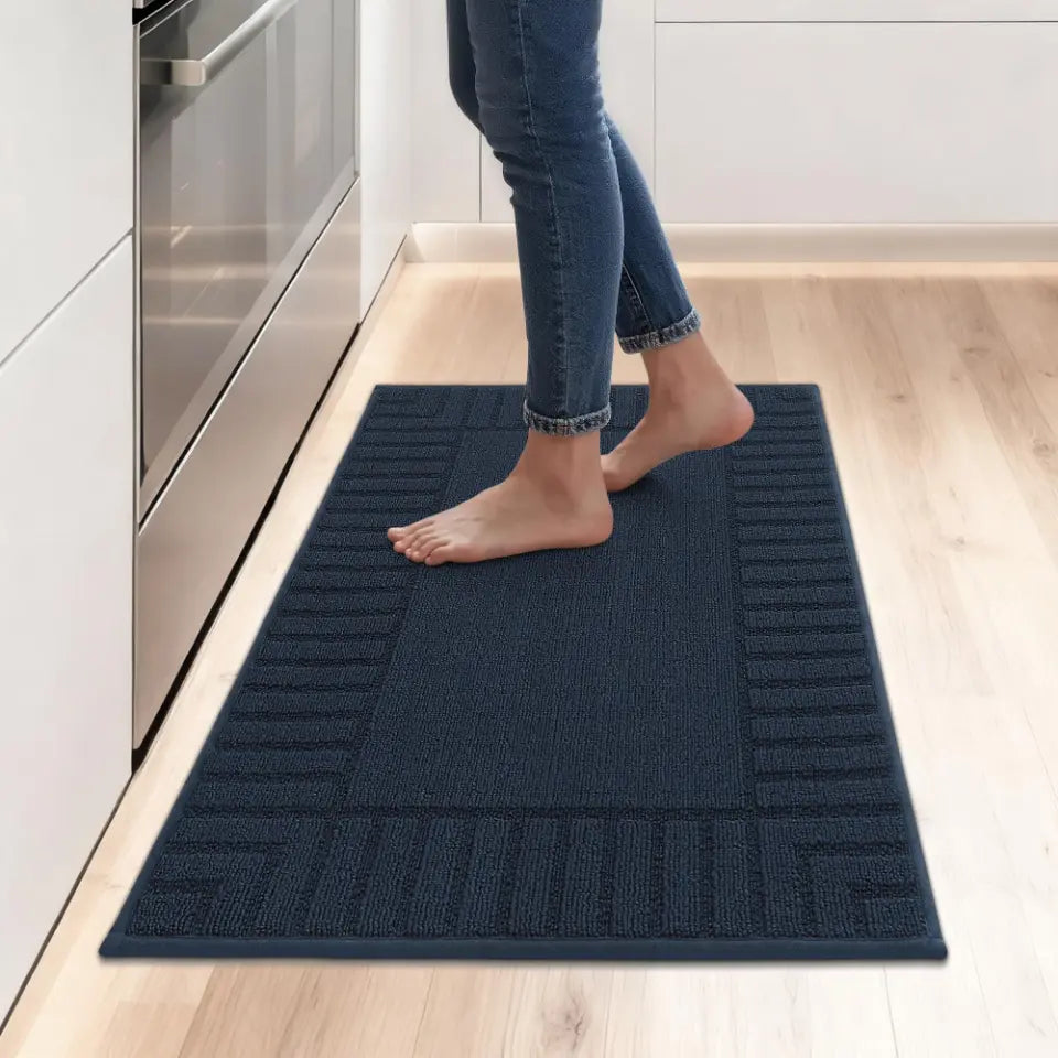 24x35 Blue Striped Bordered Kitchen Anti Skid Mats