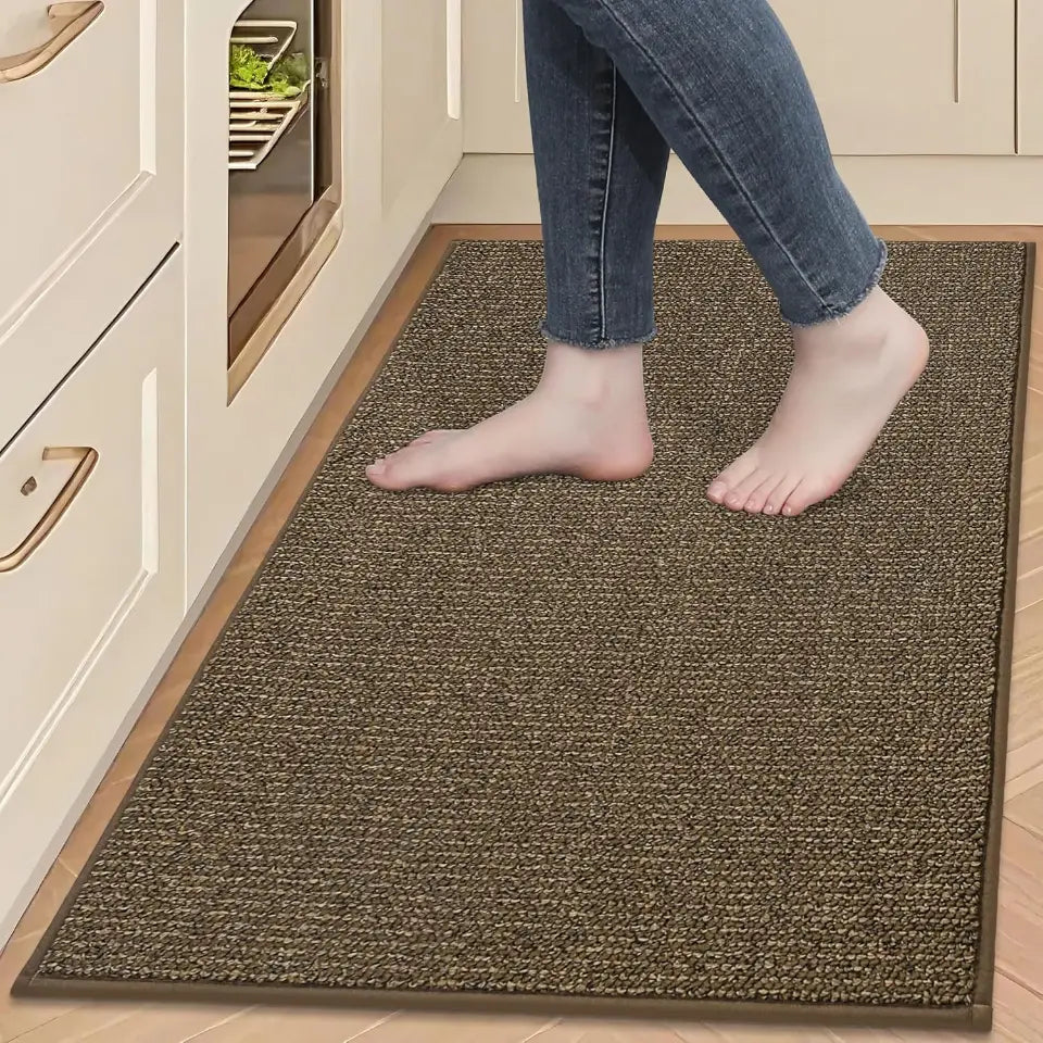 24x35 Brown Solid Color Plain Comfortable Kitchen Mats
