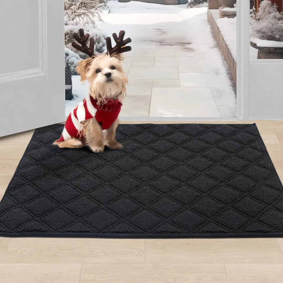 24x36 Black Diamond Lattice Indoor Non Slip Door Mats