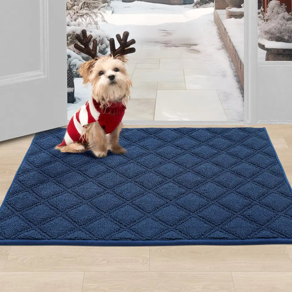 24x36 Blue Diamond Lattice Indoor Non Slip Door Mats