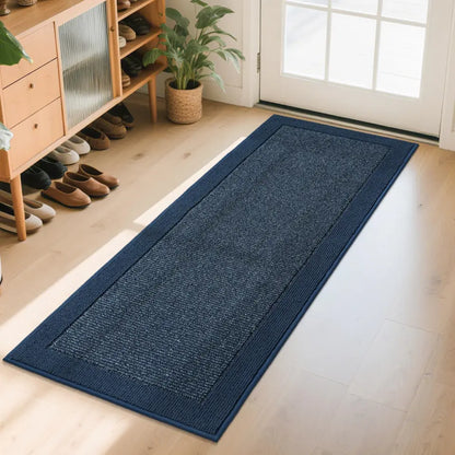 24x60 Blue Non-Slip Washable Entryway Rugs