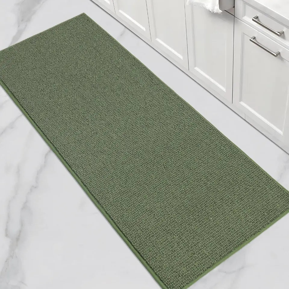 24x60 Green Solid Color Plain Comfortable Kitchen Mats