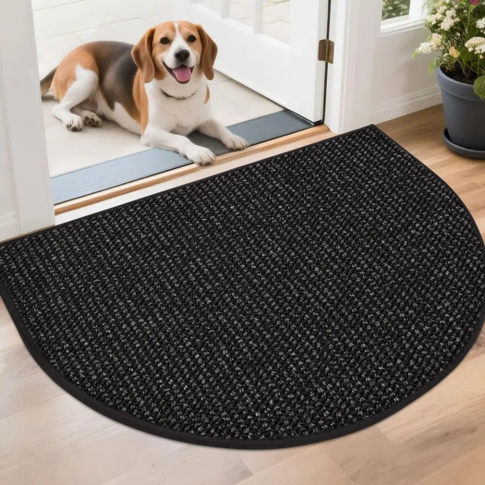 26x40 Black Semicircular Doormat