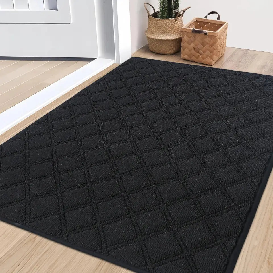 32x48 Black Diamond Lattice Indoor Non Slip Door Mats