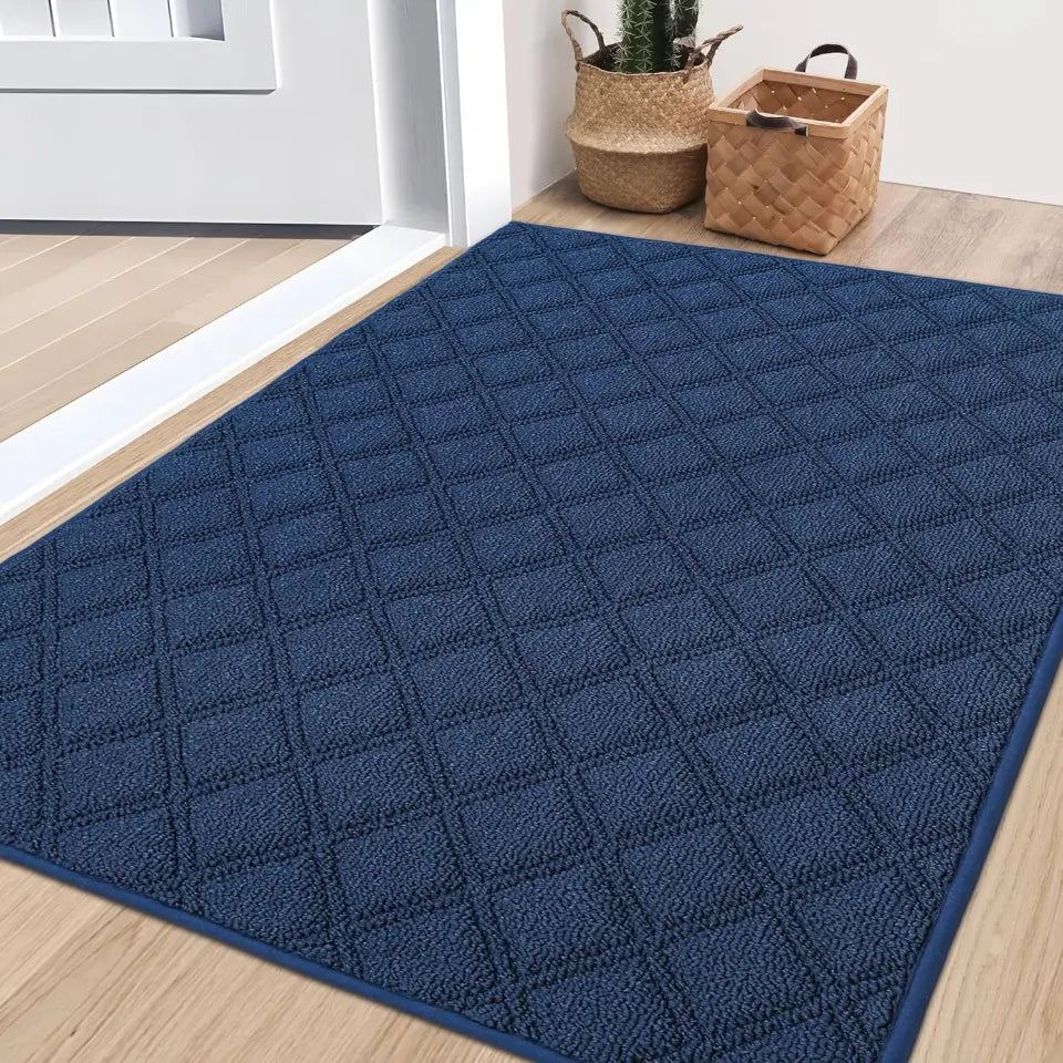 32x48 Blue Diamond Lattice Indoor Non Slip Door Mats