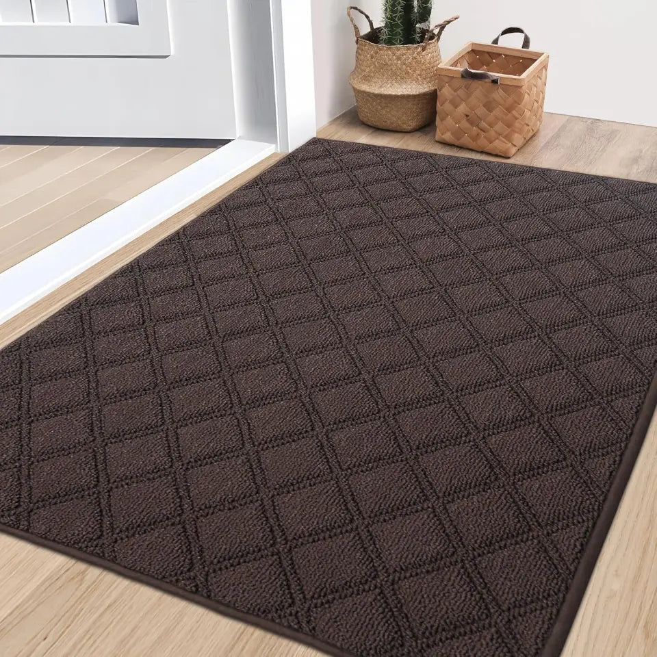 32x48 Brown Diamond Lattice Indoor Non Slip Door Mats