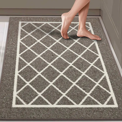 32x48 Brown Geometric Kitchen Rugs