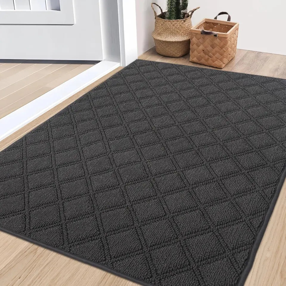 32x48 Dark Grey Diamond Lattice Indoor Non Slip Door Mats