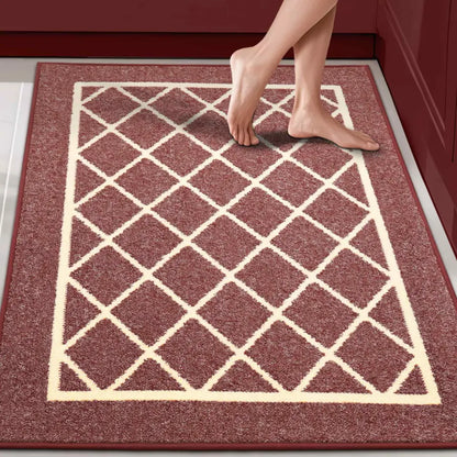 32x48 Red Geometric Kitchen Rugs