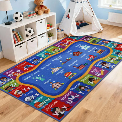 32x60 ABC Kids Rug Carpet Playmat in Playroom
