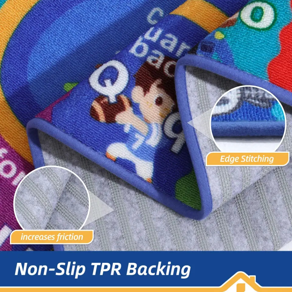 32x60 ABC Kids Rug Carpet Playmat with Non-Slip TPR Backing
