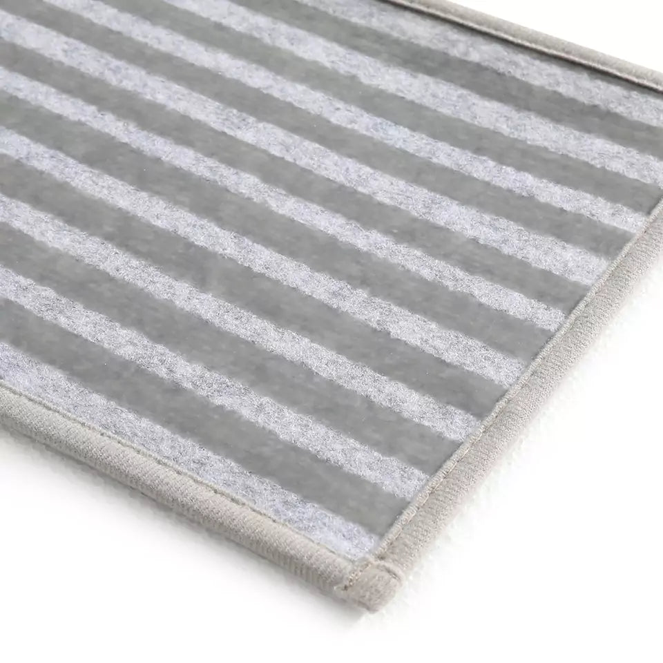 Backing Material Details of Brown and Grey Floral Patterns Carpet Stair Treads Set