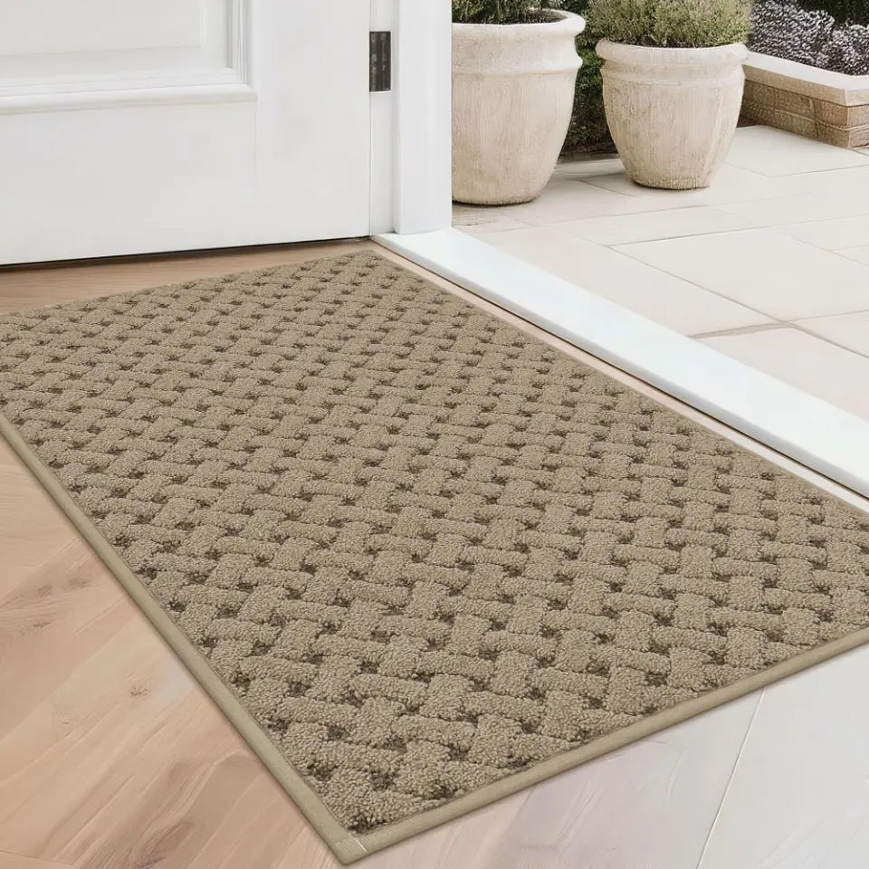 Beige 20x32 Lattice Waffle Durable Mud Doormat