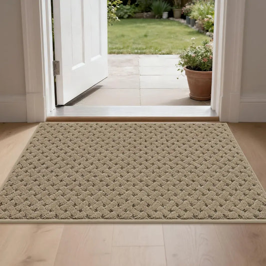 Beige 24x36 Lattice Waffle Durable Mud Doormat