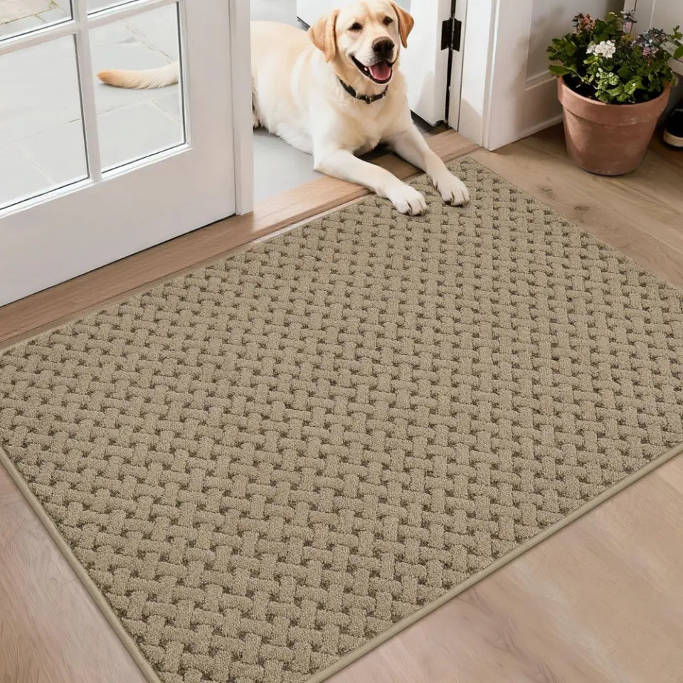 Beige 32x48 Lattice Waffle Durable Mud Doormat