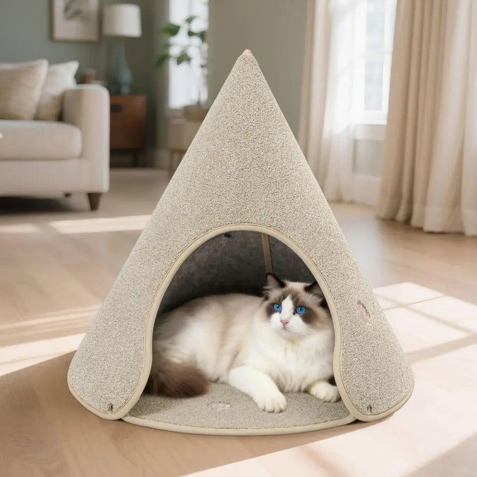 Beige Cat Teepee Bed