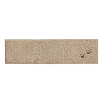 Beige Embroidered Dog Paw Prints Carpet Stair Treads Set
