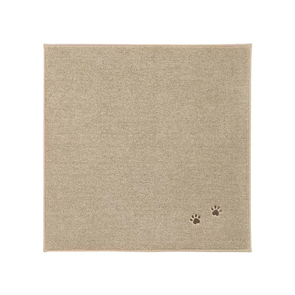 Beige Embroidered Dog Paw Prints Stair Corner Mat