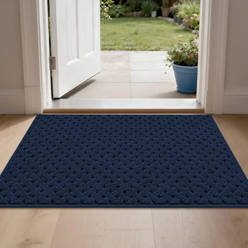 Blue 24x36 Lattice Waffle Durable Mud Doormat