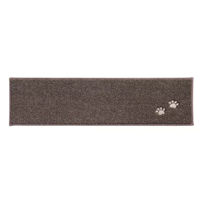 Brown Embroidered Dog Paw Prints Carpet Stair Treads Set