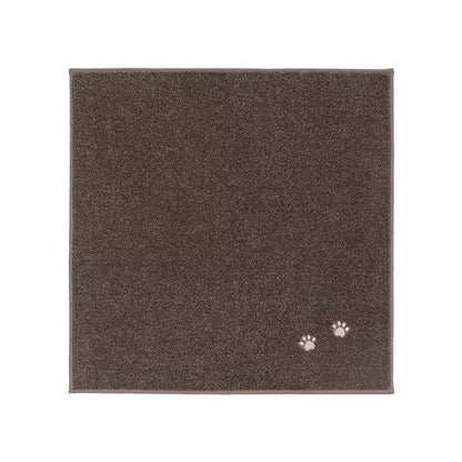 Brown Embroidered Dog Paw Prints Stair Corner Mat