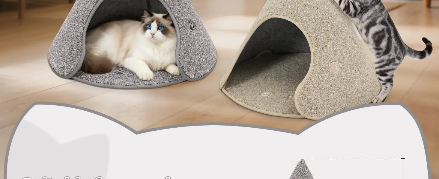 Cat Teepee Bed on Floor