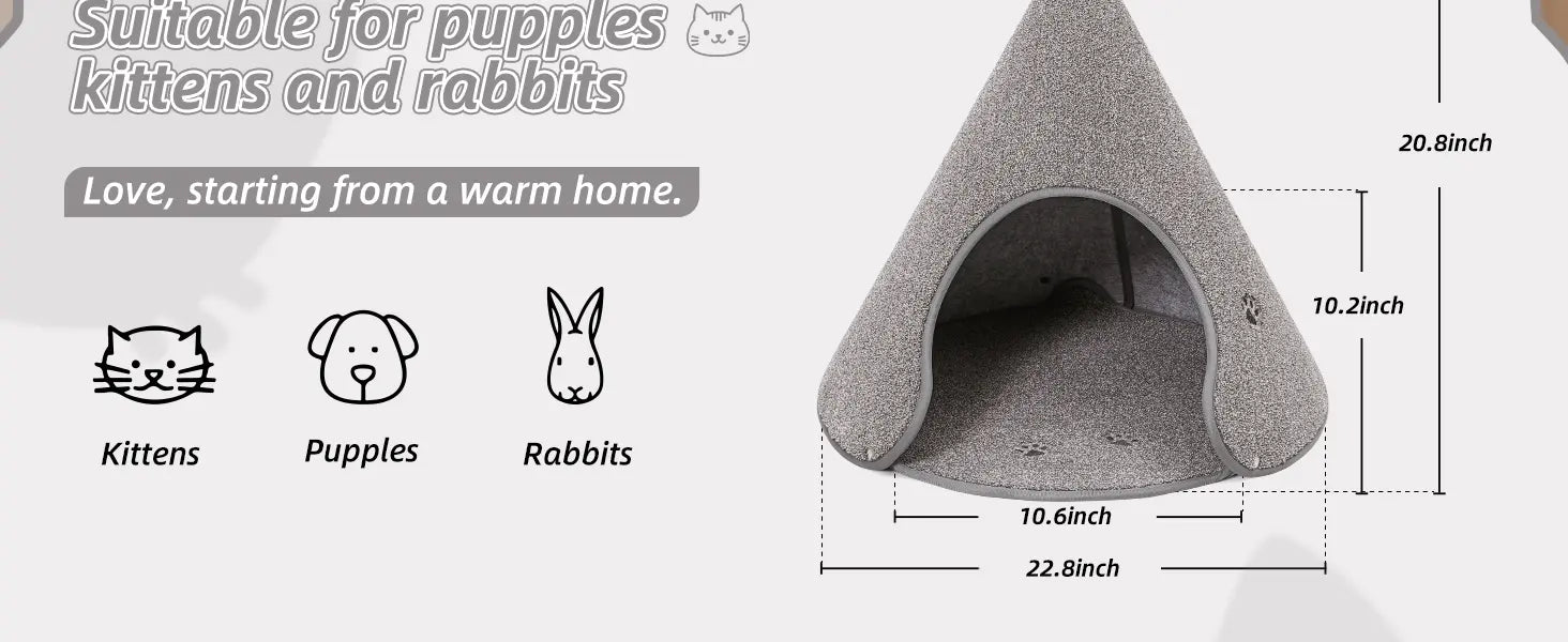 Cat Teepee Bed which Suitable for Pupples Kittens and Rabbits