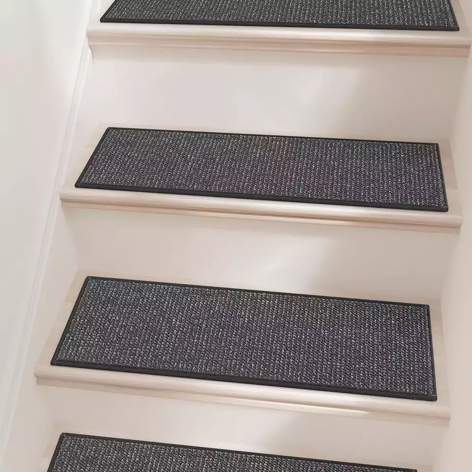 Charcoal Melange Plain Modern Carpet Sets for Stairs