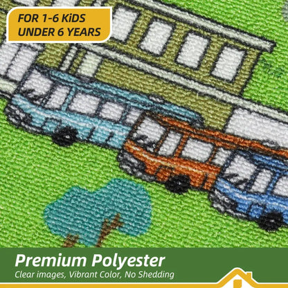Community Road Rug Play Mat for 1-6 Kids who Under 6 Years Old