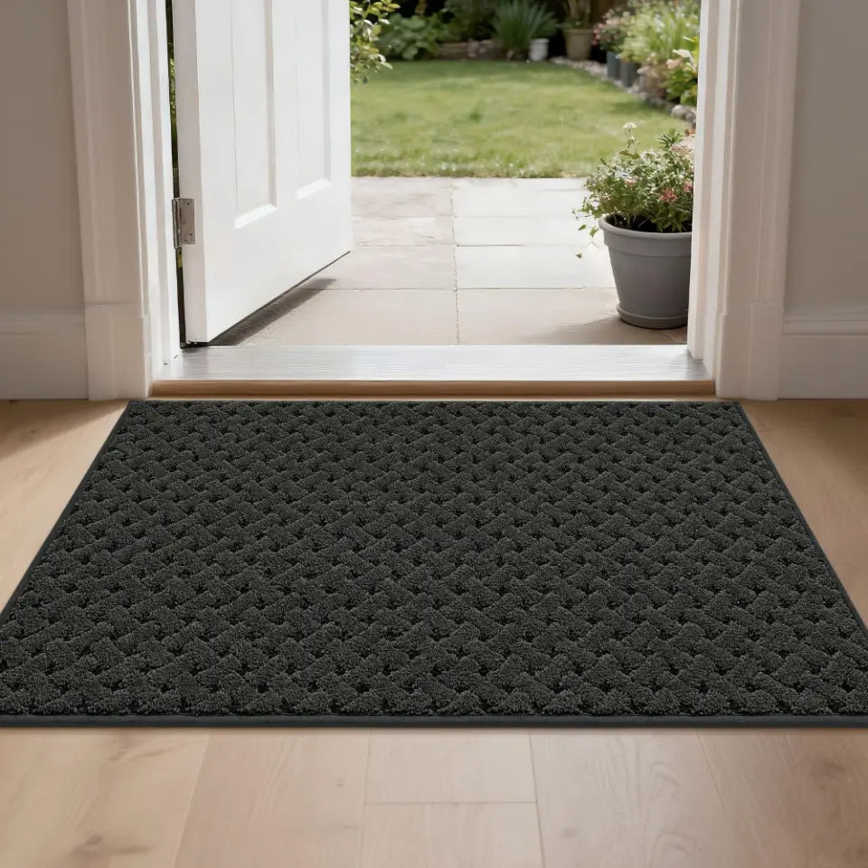 Dark Grey 24x36 Lattice Waffle Durable Mud Doormat