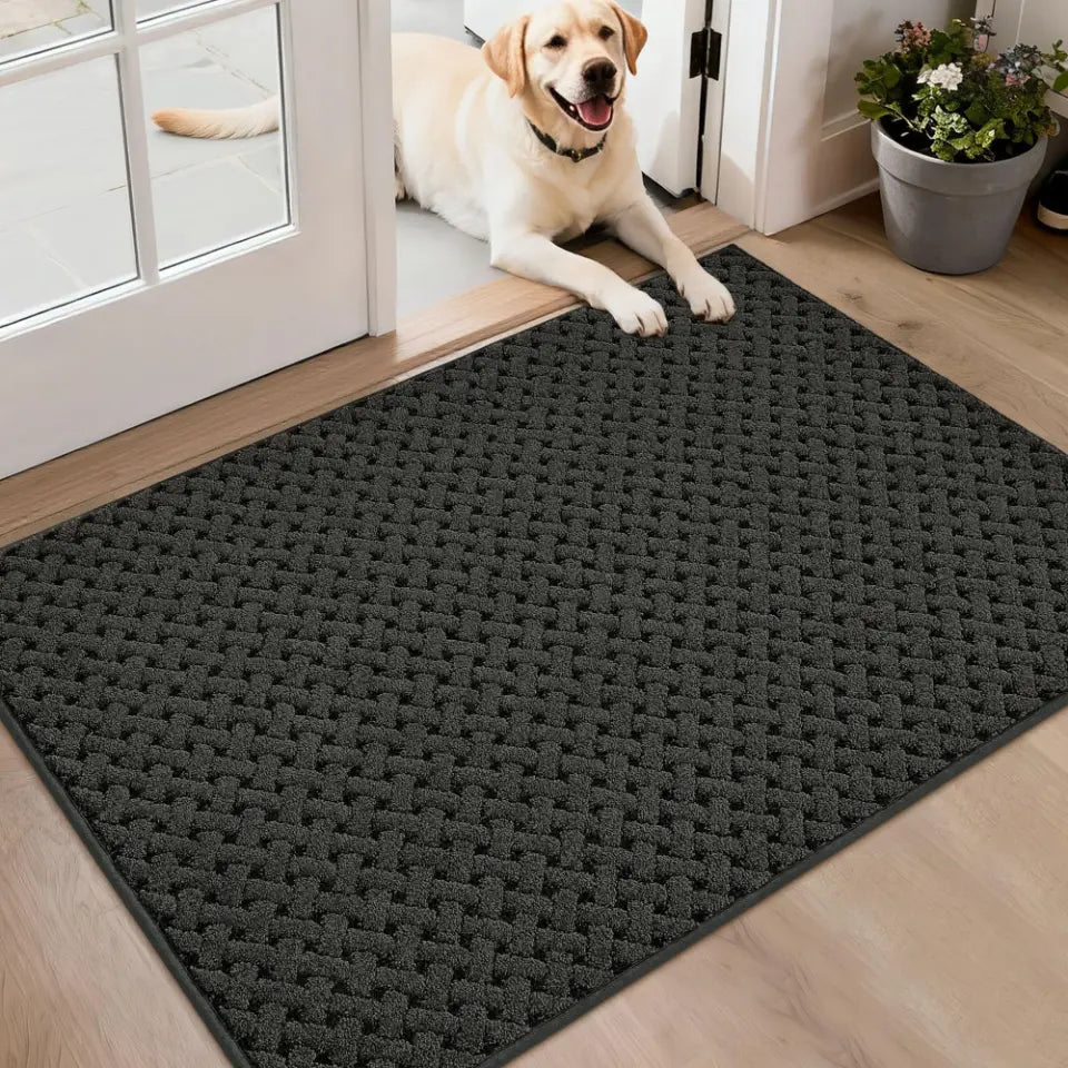 Dark Grey 32x48 Lattice Waffle Durable Mud Doormat