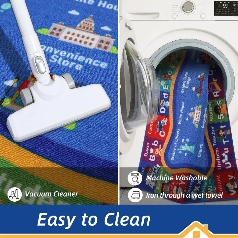 Easy Washable 32x60 ABC Kids Rug Carpet Playmat