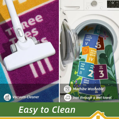 Easy Washable Hopscotch Game Rug