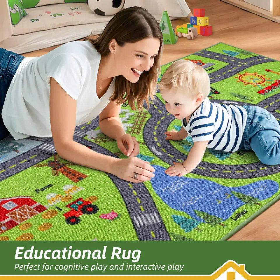 Family Time with Road Map Play Rug