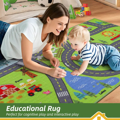 Family Time with Road Map Play Rug