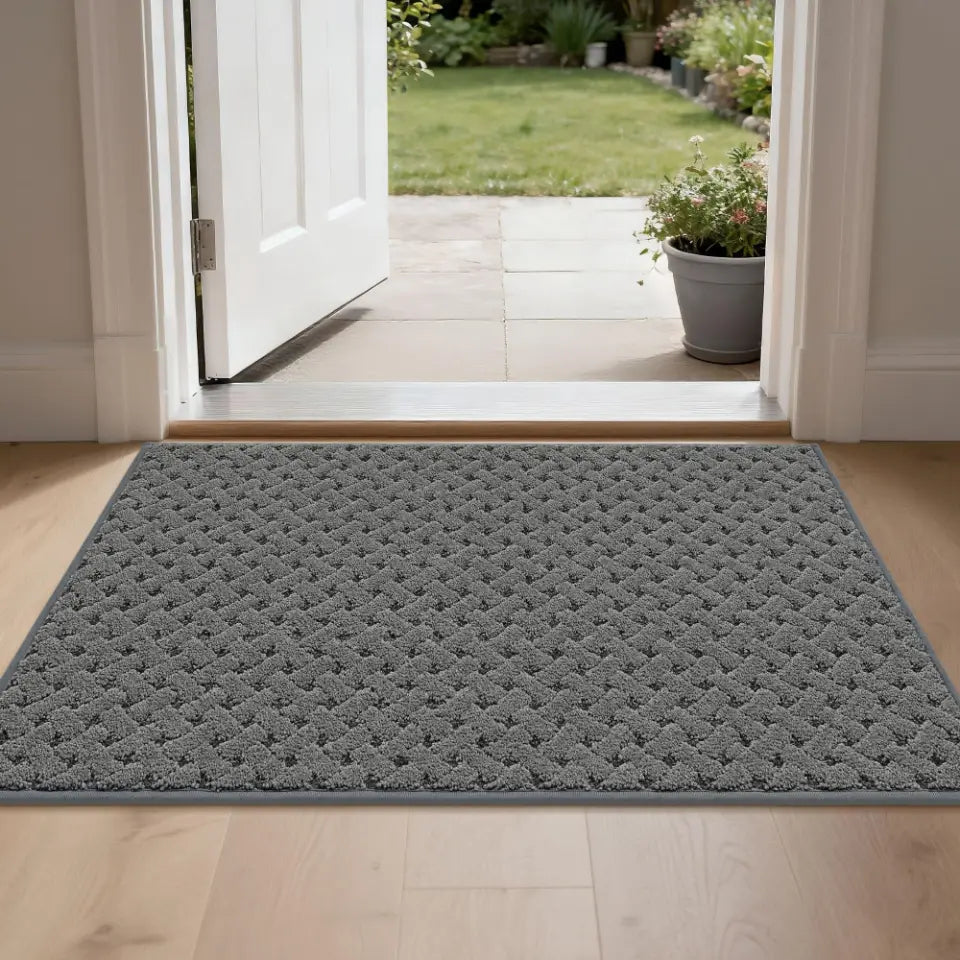 Grey 24x36 Lattice Waffle Durable Mud Doormat