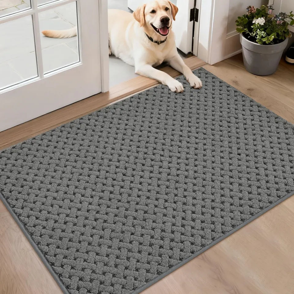 Grey 32x48 Lattice Waffle Durable Mud Doormat