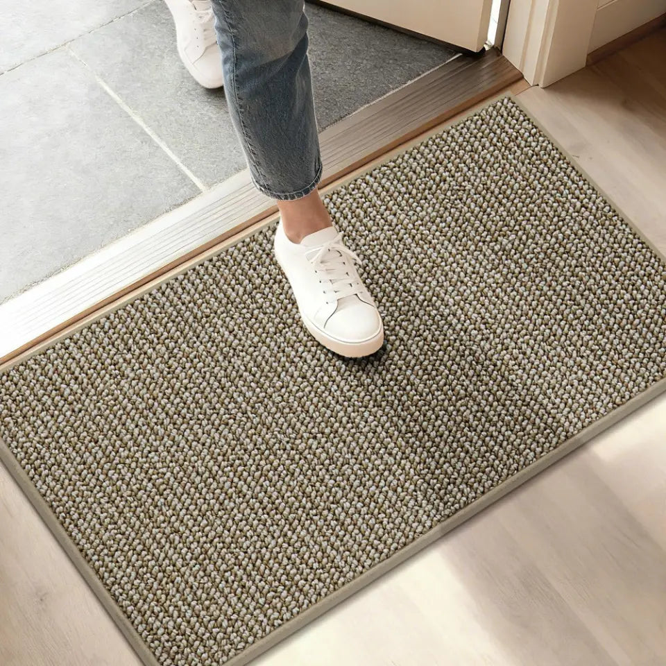 Light Beige 17x30 Solid Color Dirt Trapper Plain Doormats