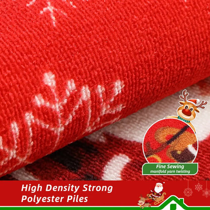 Santa Claus Christmas Kitchen Mat Sets with High Density Strong Polyester Piles