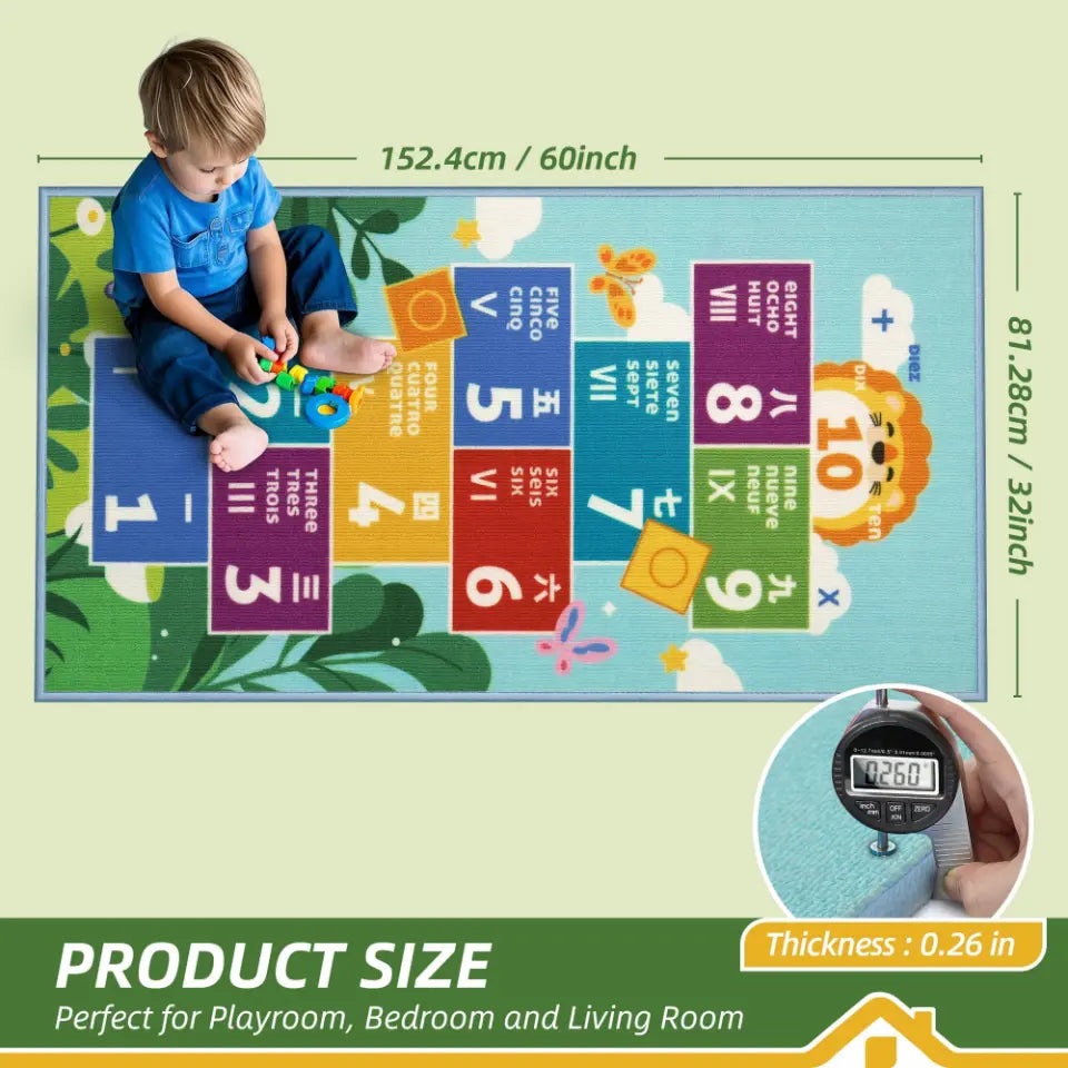 Size Dimension of Hopscotch Game Rug