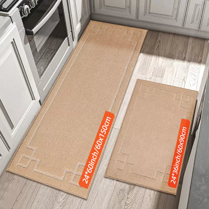 Size of Beige Large Classic Framed Large Kitchen Rugs Set