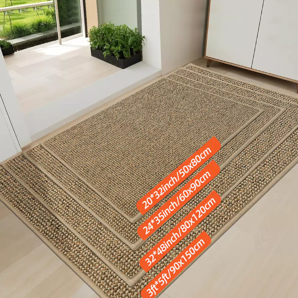 Size of Beige Solid Color Dirt Trapper Plain Doormats