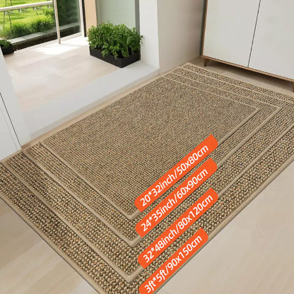Size of Beige Solid Color Dirt Trapper Plain Doormats