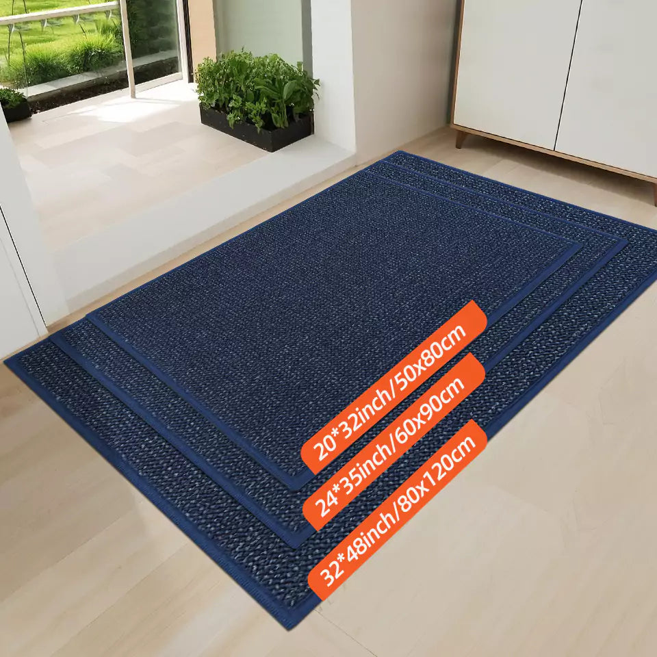 Size of Blue Solid Color Dirt Trapper Plain Doormats