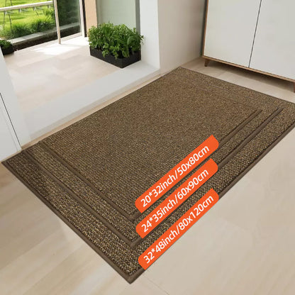 Size of Brown Solid Color Dirt Trapper Plain Doormats