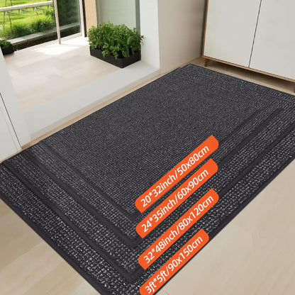Size of Charcoal Solid Color Dirt Trapper Plain Doormats