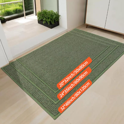 Size of Green Solid Color Dirt Trapper Plain Doormats