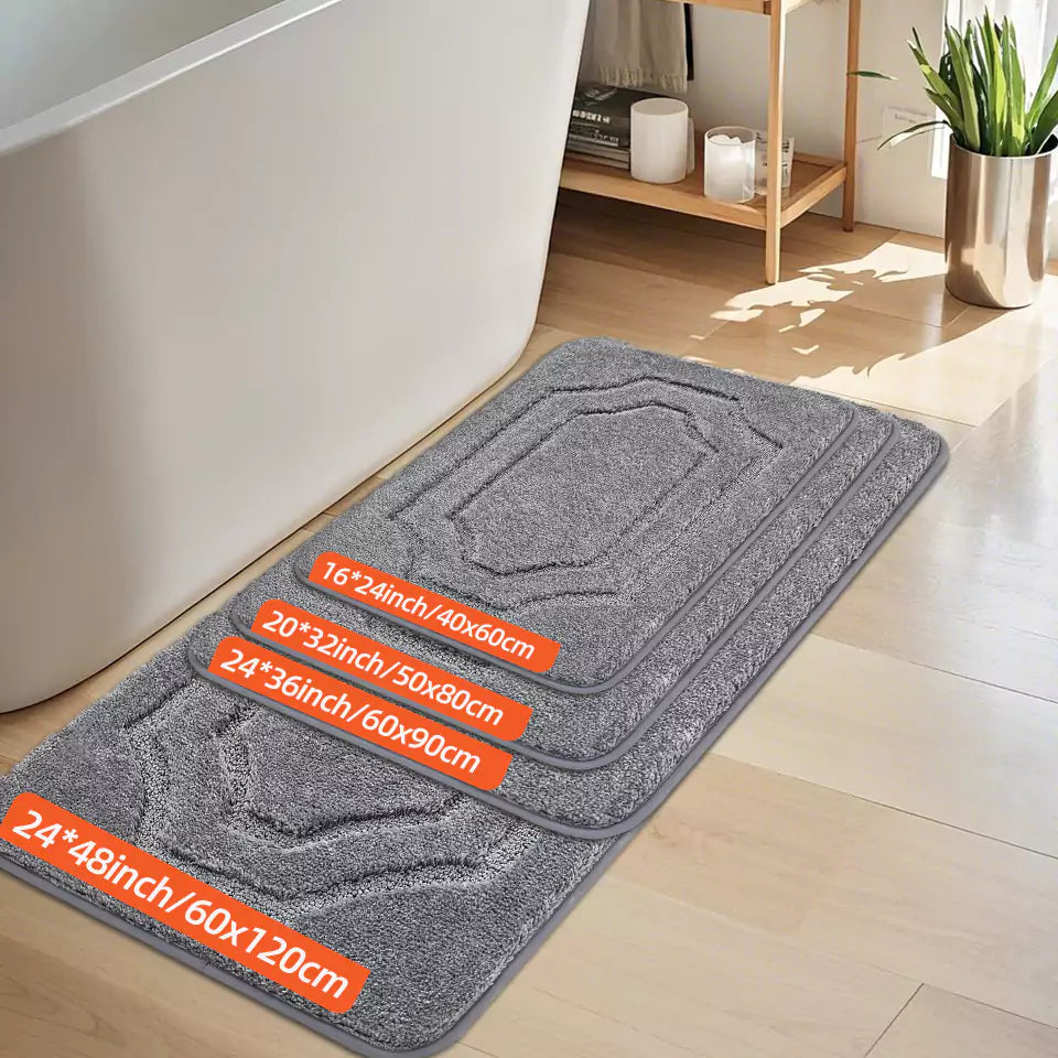 Size of Grey Double Framed Tufted Bath Mats