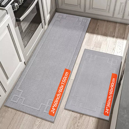 Size of Light Grey Large Classic Framed Large Kitchen Rugs Set